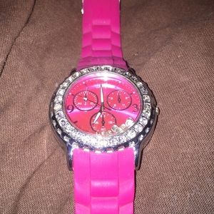 Pink rubber bking watch